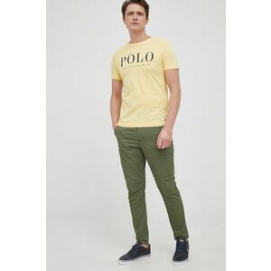 Bavlnené tričko Polo Ralph Lauren žltá farba, jednofarebné vyobraziť