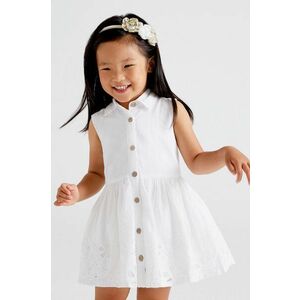 Dievčenské bavlnené šaty Mayoral béžová farba, mini, áčkový strih vyobraziť