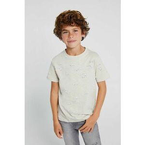 Detské bavlnené tričko Mayoral béžová farba, vzorované vyobraziť