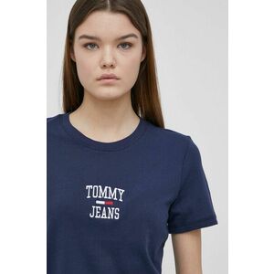 Bavlnené tričko Tommy Jeans tmavomodrá farba, vyobraziť