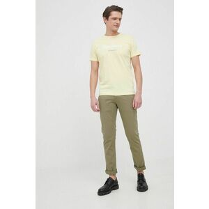 Nohavice Pepe Jeans Sloane pánske, zelená farba, strih chinos vyobraziť