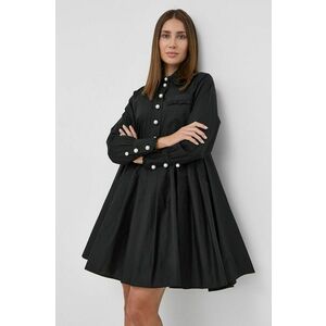 Bavlnené šaty Custommade čierna farba, mini, áčkový strih vyobraziť