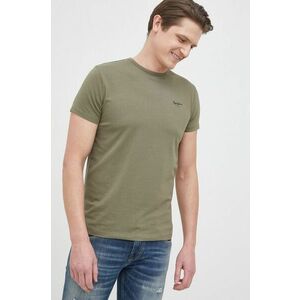 Bavlnené tričko Pepe Jeans Original Basic 3 N zelená farba, s potlačou vyobraziť