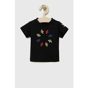 Detské bavlnené tričko adidas Originals HE6846 čierna farba, s potlačou vyobraziť