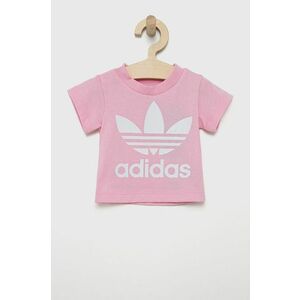 Detské bavlnené tričko adidas Originals HE2188 ružová farba, vyobraziť
