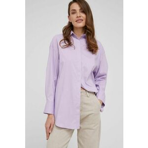 Bavlnená košeľa Answear Lab dámska, fialová farba, regular, s klasickým golierom vyobraziť