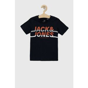 Detské bavlnené tričko Jack & Jones tmavomodrá farba, s potlačou vyobraziť