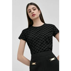Bavlnené tričko Elisabetta Franchi čierna farba, vyobraziť