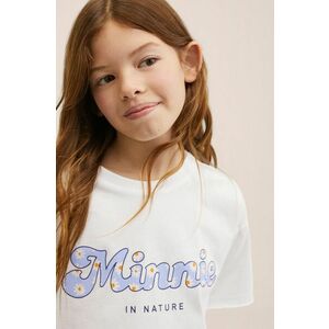 Detské bavlnené tričko Mango Kids biela farba, vyobraziť