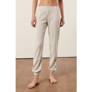 Pyžamové nohavice Etam dámske, šedá farba, s potlačou vyobraziť