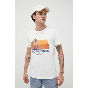 Tričko Jack & Jones pánske, béžová farba, s potlačou vyobraziť