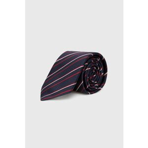 Hodvábna kravata Boss tmavomodrá farba vyobraziť