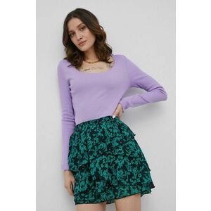 Tričko s dlhým rukávom Vero Moda dámska, fialová farba, vyobraziť