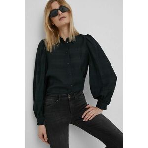 Košeľa Vero Moda dámska, čierna farba, regular, s klasickým golierom vyobraziť