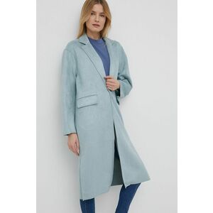 Kabát Only dámsky, tyrkysová farba, prechodný, oversize vyobraziť