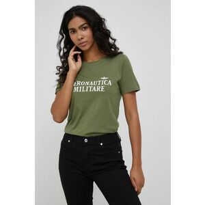 Bavlnené tričko Aeronautica Militare zelená farba, vyobraziť