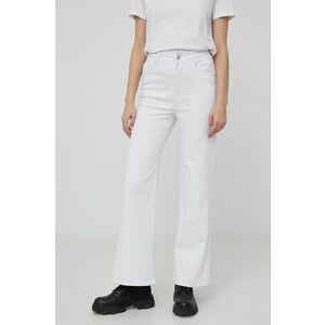Nohavice Answear Lab dámske, biela farba, vysoký pás vyobraziť