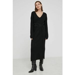 Šaty Answear Lab čierna farba, maxi, rovná vyobraziť