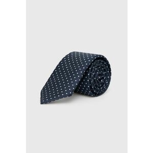 Hodvábna kravata Boss tmavomodrá farba vyobraziť