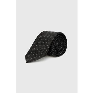 Hodvábna kravata Boss čierna farba vyobraziť