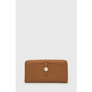 Kožená peňaženka Coccinelle dámska, hnedá farba vyobraziť