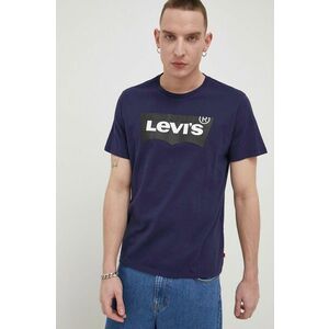 Bavlnené tričko Levi's tmavomodrá farba, s potlačou vyobraziť