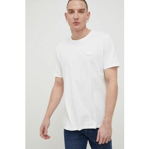 Bavlnené tričko Lee biela farba, s potlačou vyobraziť