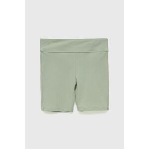 Detské krátke nohavice Guess zelená farba, s nášivkou, vyobraziť