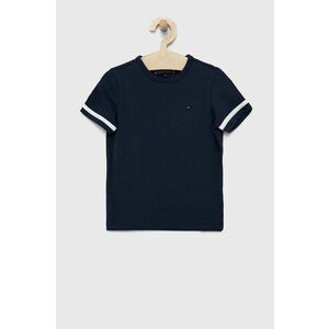 Detské tričko Tommy Hilfiger tmavomodrá farba, jednofarebný vyobraziť
