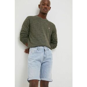 Rifľové krátke nohavice Tommy Jeans pánske, vyobraziť