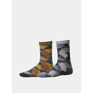 Sada dvoch párov pánskych vzorovaných ponožiek v šedej farbe SAM 73 vyobraziť