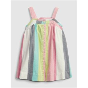 Baby šaty stripe button dress Farebná vyobraziť