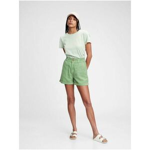 Kraťasy high rise paperbag shorts Zelená vyobraziť