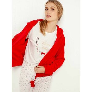 Sada pyžama a mikiny v červeno-bielej farbe s vianočným motívom CAMAIEU vyobraziť