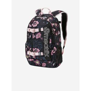Ružovo-čierny kvetovaný batoh s peračníkom Meatfly Basejumper (22 l) vyobraziť