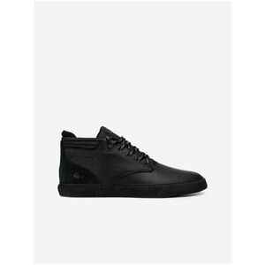 Čierne pánske kožené členkové topánky Lacoste vyobraziť