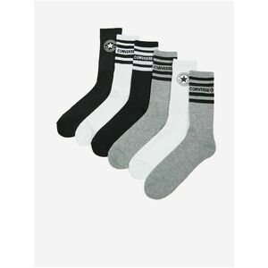 Ponožky Converse - čierna, sivá, biela vyobraziť