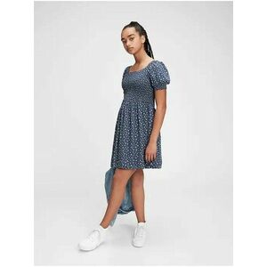 Modré dievčenské šaty GAP teen floral smocked dress vyobraziť