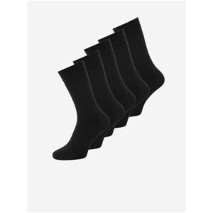 Sada piatich párov čiernych ponožiek Jack & Jones Basic Bamboo vyobraziť