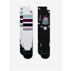Sada dvoch pánskych vzorovaných ponožiek v bielej a čiernej farbe s prímesou vlny Stance Monro vyobraziť