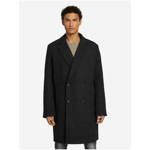 Čierny pánsky kockovaný kabát Tom Tailor Denim vyobraziť