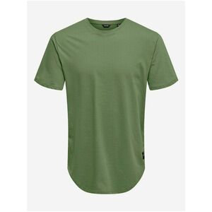 Zelené predĺžené basic tričko ONLY & SONS Matt vyobraziť