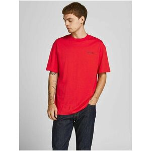 Červené tričko Jack & Jones Grid Photo vyobraziť