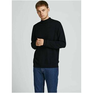 Čierny basic sveter so stojačikom Jack & Jones Basic vyobraziť