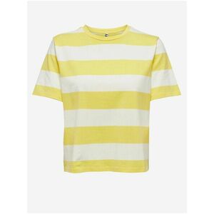 Krémovo-žlté pruhované tričko Jacqueline de Yong Pablo vyobraziť