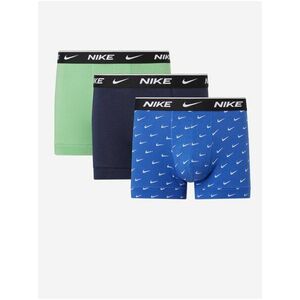 Sada troch pánskych boxeriek v zelenej, čiernej a modrej farbe Nike vyobraziť
