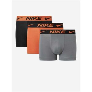 Sada troch pánskych boxeriek v čiernej, oranžovej a šedej farbe Nike vyobraziť