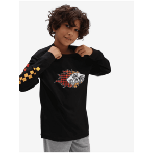 Čierne chlapčenské vzorované tričko VANS Flame vyobraziť