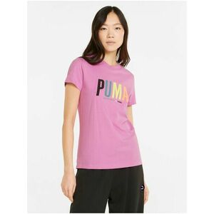 Ružové dámske tričko s potlačou Puma vyobraziť