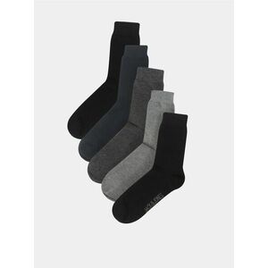 Súprava piatich párov párov ponožiek v čiernej a sivej farbe Jack & Jones Jens vyobraziť